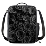 Black Rose Print Crossbody Lunch Bag