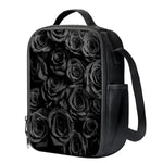 Black Rose Print Crossbody Lunch Bag