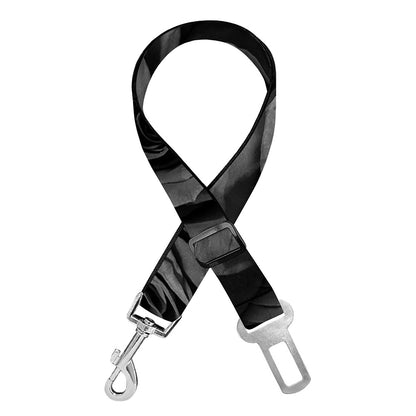 Black Rose Print Dog Seat Belt