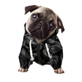 Black Rose Print Dog Zip Up Hoodie
