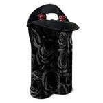 Black Rose Print Double Neoprene Wine Tote
