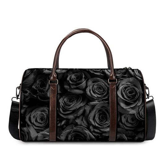 Black Rose Print Duffle Bag