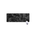 Black Rose Print Extended Mouse Pad