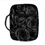 Black Rose Print Front Pocket Bible Bag