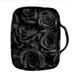 Black Rose Print Front Pocket Bible Bag