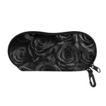 Black Rose Print Glasses Case