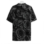 Black Rose Print Hawaiian Shirt
