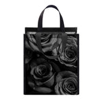 Black Rose Print Insulated Lunch Tote