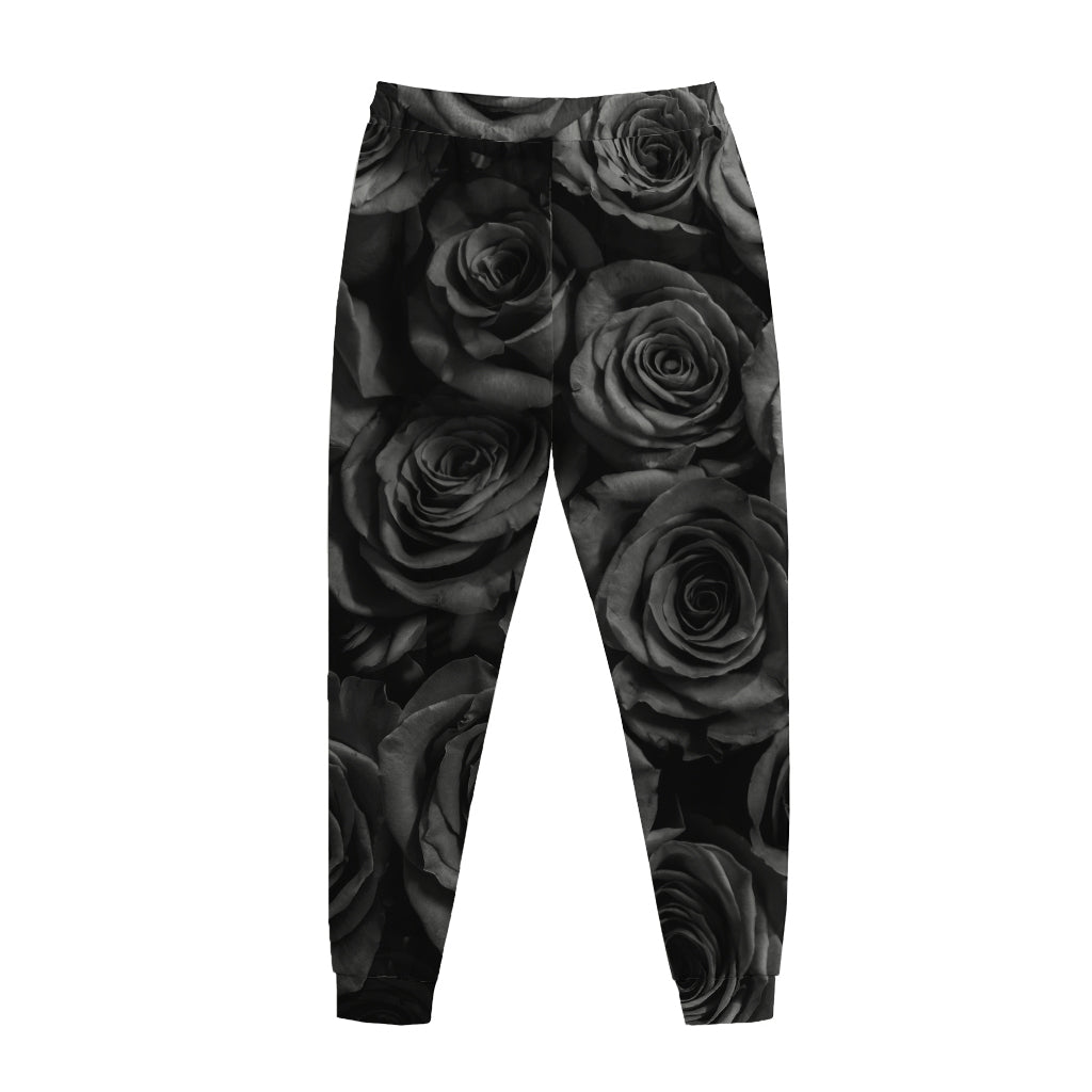 Black Rose Print Jogger Pants