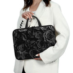 Black Rose Print Laptop Sleeve With Handle