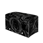 Black Rose Print Leather Tissue Box Cover