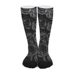 Black Rose Print Long Socks