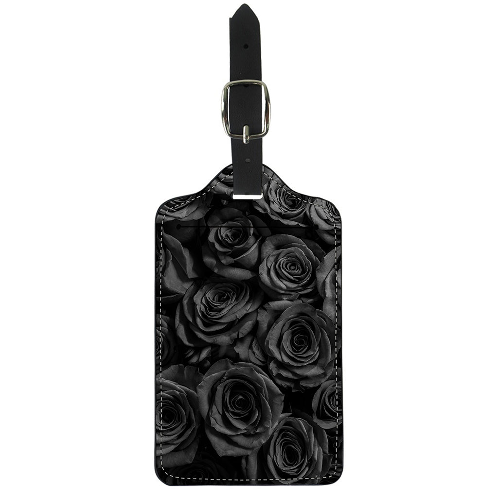 Black Rose Print Luggage Tag