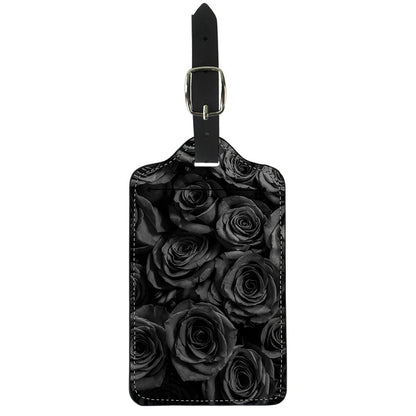 Black Rose Print Luggage Tag
