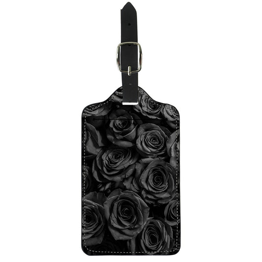 Black Rose Print Luggage Tag