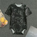 Black Rose Print Men's Bodysuit