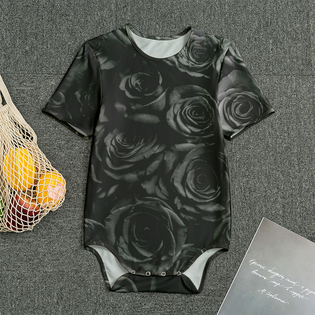Black Rose Print Men's Bodysuit
