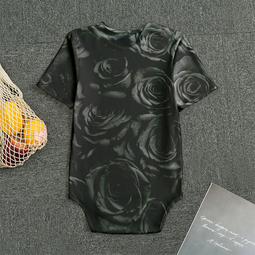 Black Rose Print Men's Bodysuit