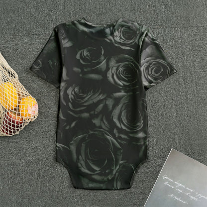 Black Rose Print Men's Bodysuit