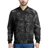 Black Rose Print Men's Bomber Jacket