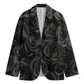 Black Rose Print Men's Cotton Blazer