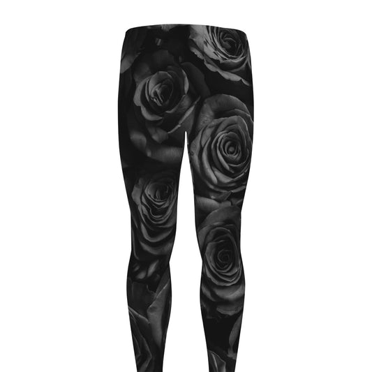 Black Rose Print Men's leggings