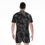 Black Rose Print Men's Rompers