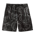 Black Rose Print Men's Swim Trunks