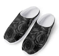 Black Rose Print Mesh Casual Shoes