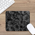 Black Rose Print Mouse Pad