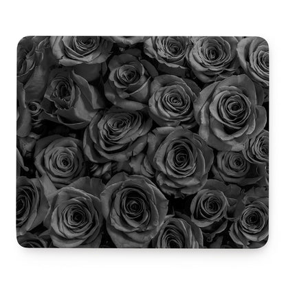 Black Rose Print Mouse Pad