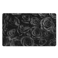Black Rose Print Polyester Doormat