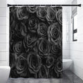 Black Rose Print Premium Shower Curtain
