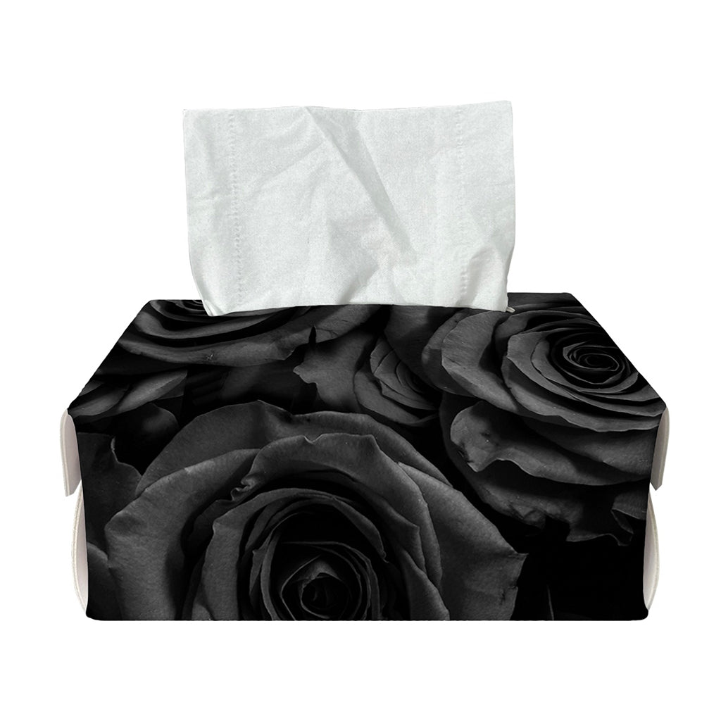 Black Rose Print Rectangle Tissue Box Cover