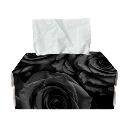 Black Rose Print Rectangle Tissue Box Cover