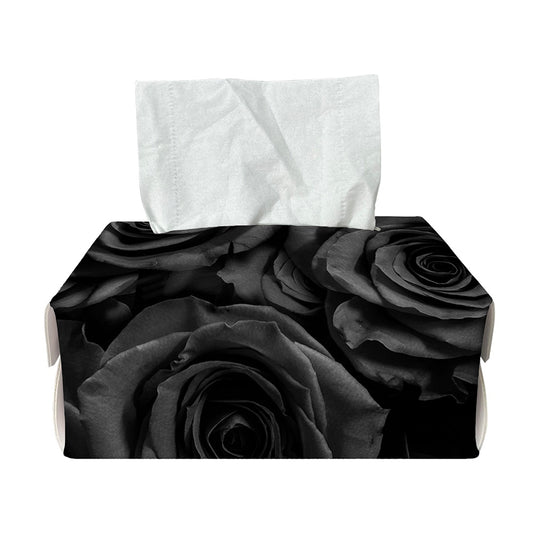 Black Rose Print Rectangle Tissue Box Cover