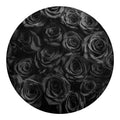 Black Rose Print Round Blanket