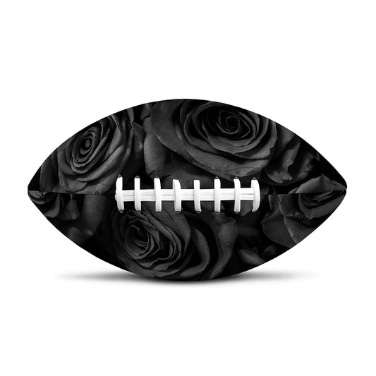 Black Rose Print Rugby Ball