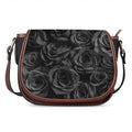 Black Rose Print Saddle Bag