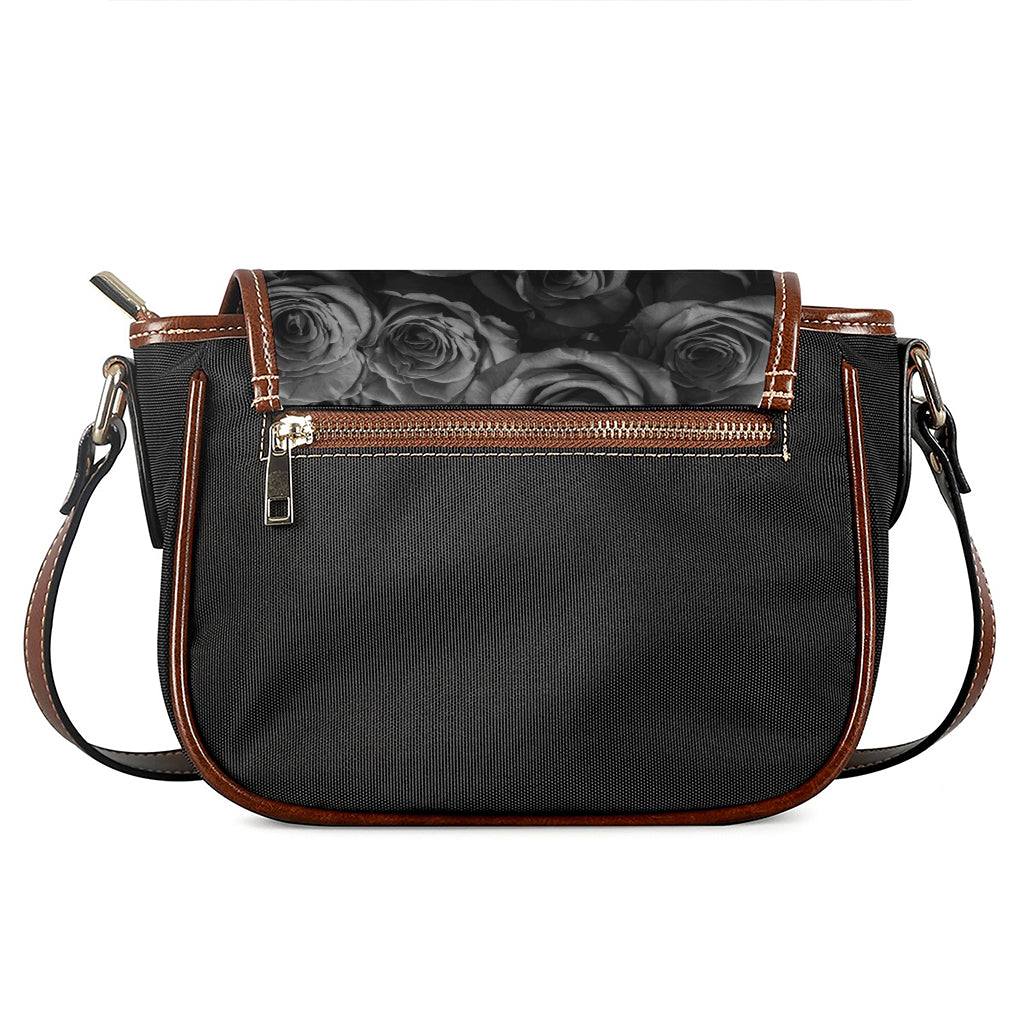 Black Rose Print Saddle Bag