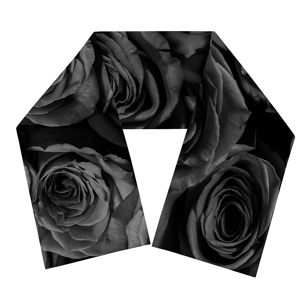 Black Rose Print Scarf