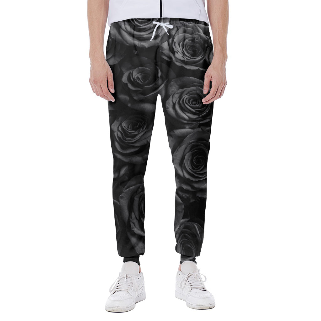 Black Rose Print Scuba Joggers