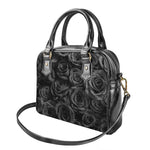 Black Rose Print Shoulder Handbag