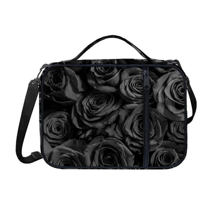 Black Rose Print Shoulder Strap Bible Bag