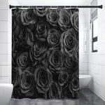 Black Rose Print Shower Curtain