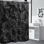 Black Rose Print Shower Curtain