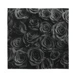 Black Rose Print Silk Bandana