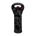 Black Rose Print Single Neoprene Wine Tote