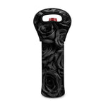 Black Rose Print Single Neoprene Wine Tote