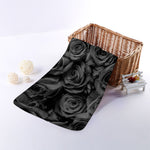Black Rose Print Towel